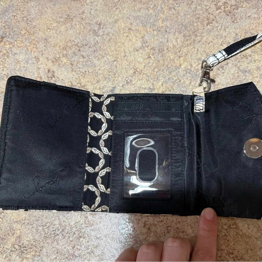 Vera Bradley Floral Black and White Wristlet Wallet - Picture 2 of 3